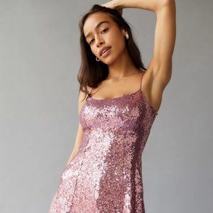 UO Gretta Sequin Slip Mini Dress